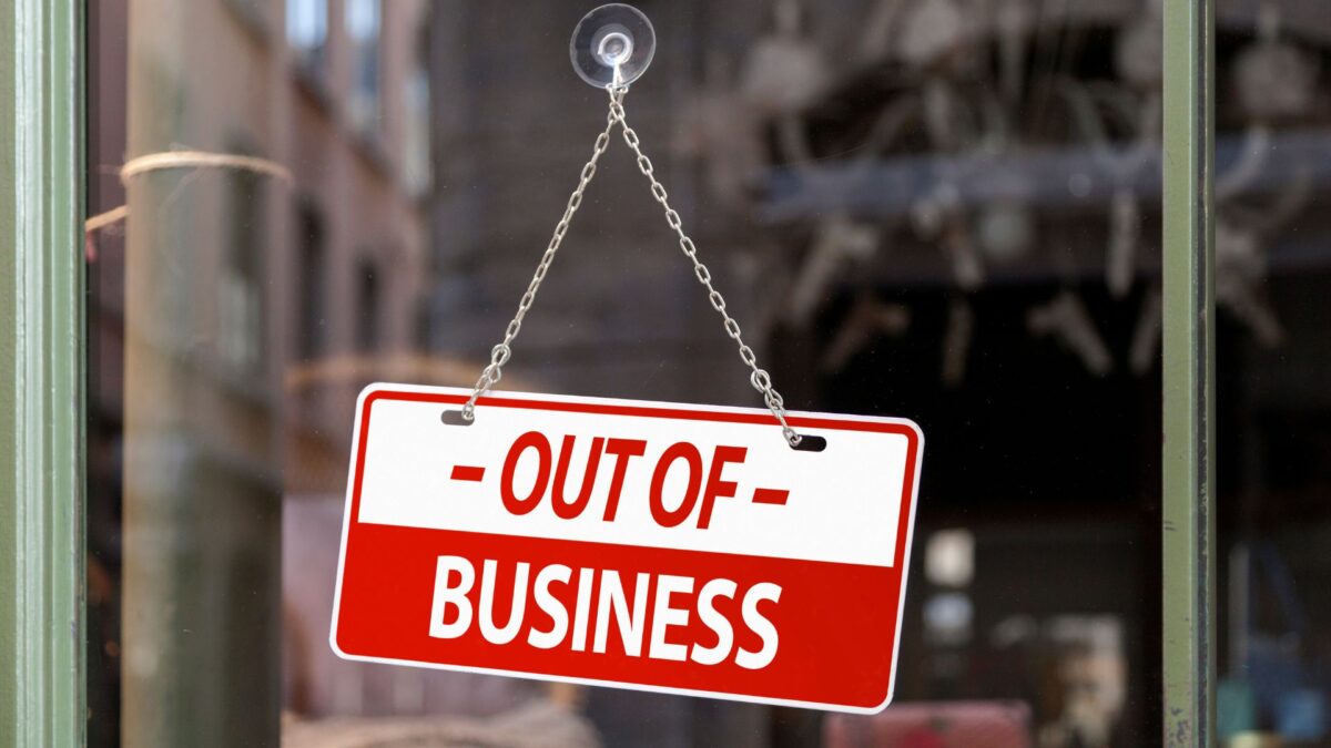 Out of Business Sign